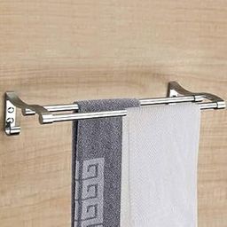 CSI INTERNATIONAL 24 Inch Stainless Steel Towel Rod for Bathroom | Wall Mounted Towel Rack | Towel Hanger | Towel Bar | Towel Stand | Bathroom Accessories for Home, Hotel & Spa Use-42