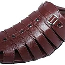 Men's Artificial Leather Slip-On Mule Sandals, Brown, Closed Toe Design-image-88