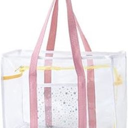 Club Bollywood® 2xClear Tote Bag Gym Bag Female PVC Beach Tote for Swimming Working Sports Game Pink| Womens Handbags & Bags| Womens Handbags & Bags-3