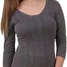 Women's Polycotton Quilted Thermal Top | Ladies Slim Fit Round Neck 3/4th Sleeves Body Warmer Innerwear | Soft and Comfortable Winter Thermal Wear for Women | Girl Thermal Vest Top-image-34