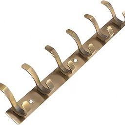 Heavy Duty J Shape Stainless Steel Cloth Hanger Suitable for Bathroom Bedroom Kitchen Wall Hook Rail Hanging Scarf,Coat,Keys Tie Clothes Towel Door Robe Hanging (1, 6 Hook J Shape)-image-20
