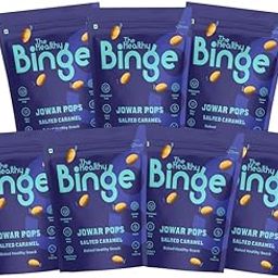 The Healthy Binge Jowar Pops Chips | Salted Caramel | No Palm Oil | Baked Healthy Snacks For Weight Loss | As seen Shark Tank| 50 g Per Pack | Pack of 7-image-44