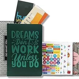 Amazon Basics Undated Planner | Dark Brown Faux Leather | Weekly, Monthly, Yearly Appointment Diary for Students & Teachers | Ideal for School & College Use-47