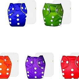 Dumbledo Lite Cloth Diaper with Cotton Insert (Pack of 5) | Dry Feel and Comfortable | Breathable | Easy to Clean | Designed by Moms | 3 Months – 2 Years | Unisex Baby-image-94