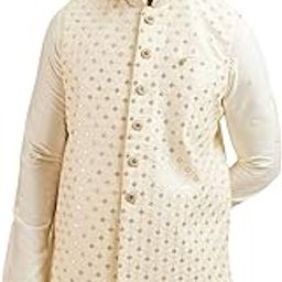Men's Viscose Blend Embroidered Sequins Jacket Set (3pcs)-picture-44
