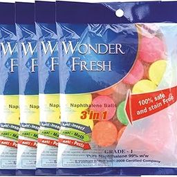 Wonder Fresh Naphthalene Balls | Phenyl Goli | 400 Grams | 100 GMS X 4 Packs | Toilets, Bookselves, Drawers, (Pack of 4) Multicolor-20