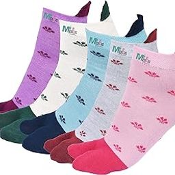 Women's Ankle Cotton Thumb Socks cushioned for comfort feet (Pack of 3 and 4)(Multicolored,Free size,Multidesign)-image-34