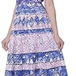Brand Present Latest Trendy Traditional Long Cotton Designer Middi/Frock Dress for Women (Batik Pahad-RB__Free Size__) Royal Blue-image-98