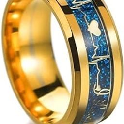 Stainless Steel Stylish adjustable proposal Couple band thumb Silver Platinum Blue combo chain Finger Ring for Men Mens couples gents unisex Boys Boyfriend MEN RINGS-AM084-image-60