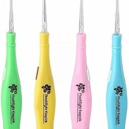 Ear wax Remover with LED Flashlight Ear pick for Ear wax cleaner, Ear cleaning tools for kids and adults Curette Store Extra Extensions in Rear Better Accuracy Earpick pack of 4-picture-12
