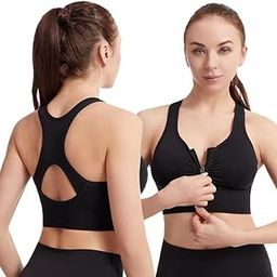 Headbutt Women's Front Zip Sports Bra with Removable Pads for Womens and Girls Cross Back Fitness Yoga Bra Push Up Bra-image-29