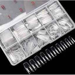 500PCS Clear False Nails Tips, Half Cover Lady French Style Acrylic Artificial Tip Manicure with Box of 10 Sizes for Nail Tips Art Salons and Home DIY…-13