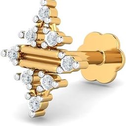 14K Yellow Gold Desire 0.03 Carat Nose Stud for Women (Piercing Required)-image-36