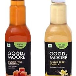 GOOD&MOORE Combo of 2 | Sugar free Caramel, Sugar free Vanilla | For Coffee, Milkshake, Frappe, Cold-coffee, Pancakes and more | Diabetic Friendly | Concentrated Syrup | Premium Syrup | (250ml x 2)-image-19