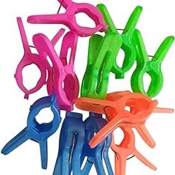 Prisma Collections Large Beach Towel Clips, Heavy Duty Plastic Clothespins, Multicolour Pack of 36-image-61