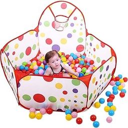 BabyGo Kids Dotted Activity Basketball Ball Pool for Kids, Play Tent House for 2+ Year Old Girls and Boys, Ball Pit for Kid, Spacious, Lightweight, Portable & Easy to Set Up (30 Balls)-image-36