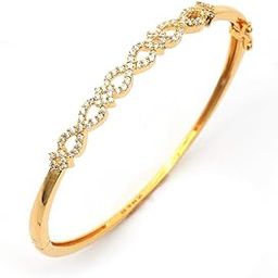 925 Sterling Silver Infinity Kada Bracelet | Micron 18K Gold Plated Cubic Zirconia Anti Tarnish Hypoallergenic Kada for Women |Valentine Gift for Women| Certificate of Authenticity-image-29
