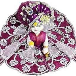 Partish Laddu Gopal Heavy Janamashtmi Poshak with Pagdi, Patka and Choli (Size 6) l Ladoo Gopal Dress l Bal Gopal l Kanha Ji Thakur Ji Dress(Mauve A)-image-19
