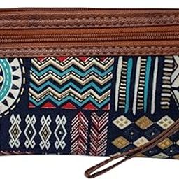 Clutch For Women | Handicraft Purse For Women | 3 Zipper Compartments wallet for Girls | Ladies Purse For Daily Use | Ikkat Print Cotton Hand Purse-47