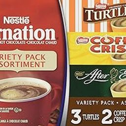 Nestle Carnation Hot Chocolate Variety Pack- 7x25g Sachets, Turtles, Coffee Crisp, After Eight {Imported from Canada}-image-62