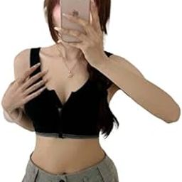 Headbutt Women's Front Zipper Sports Bra Wireless Bra Active Yoga Sports Bras with Removable Pads.-18