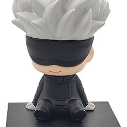 Daiyamondo Gojo Satoru Bobblehead | Jujutsu Kaisen Anime Figure | 360° Rotating Head | Car Dashboard & Desk Decor | 9 x 7.5 cm(Gojo)-16