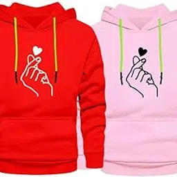 stelino Mens Full Sleeve Fleece Hoodies (Sweatshirt) ||Casual Wear|| Printed Hand Heart|| Winter Wear|| Stylish Unisex|| Primium Quality|| Multicolored Pack's 2|| Red Black-picture-18