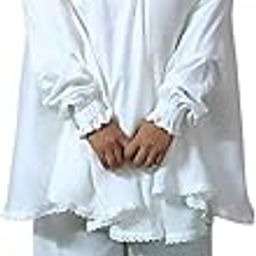 White Rayon Cotton Namaz Makhna/Namaz Hijab/Namaz Khimar/Namaz Chader, for Umrah, Hajj, Free Size with Sleeve-25