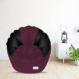 RnS Rest 'n' Sleep - Bean Bag Mudda Chair Filled with Beans, with 1 Year Warranty (XXXL, Black & Cherry)-image-30