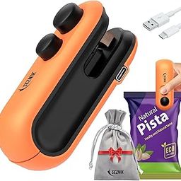 WINSKY Portable Mini Sealing Machine, Handheld Packet Sealer for Food, Snacks, Chips, Fresh Storage, Plastic Bags Sealing Machine (ORANGE)-image-10