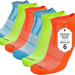 Cotton Low Ankle Athletic Socks Arch Support Mesh Net Half Terry Design Moisture Wicking Running Gym Yoga Workout - 6 Pairs, Size: 10 To 13-image-68