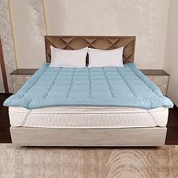 AVI Super Soft 500 GSM Microfiber Mattress Topper for Single Bed Size 78x36 Inch | All Season Comfortable Sleep 2 Inch Thick Mattresses Padding Single Size-(Sky Blue, 6.5x3 Ft,4 Corners Elastic Band)-image-38