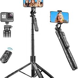 USTINE Super Long Selfie Stick Tripod,Extra-Long Selfie Stick with Large Reinforced Tripod Stand Upto 67 inch/170 cm with Clip Screw, Wireless Bluetooth (U-61i)-11