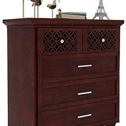 Sideboard Cabinet | Chest Drawer | Chest of Drawers for Living Room | Dresser 5 Drawer Cabinet Kitchen Cabinet (Mahogany Finish)-image-30