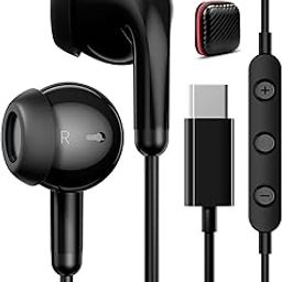 Type C Headphones for iPhone 16 Pro Max 15 Plus Wired Earbuds with HD Mic for iPad Pro Air A16 2025, Lightweight Small Ear USB C Earphones for Samsung Galaxy S25 Ultra S24 S23 S22 FE A36 A26-image-5