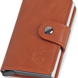 Light Brown RFID Protector Pu,Aluminum ATM/Credit/Debit 6 Slots 2 Cash Slot Men & W0men Card Holder-picture-10