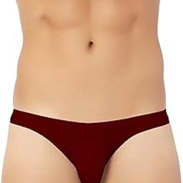 Micro Modal Antibacterial Low Waist Bikini Briefs for Men Maroon-24