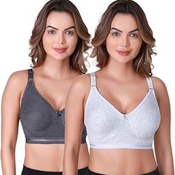 Multi Cotton Seamless Non Padded Full Coverage Non-Wired Sonali Women Pack of 2 T-Shirt Bra Combo-image-59