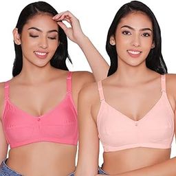 Full Coverage Bra for Women Non Padded, Non Wired, Everyday Bra for Heavy Breast Support- ELSA Combo of 2-1