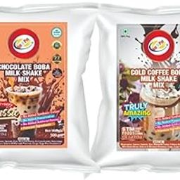 Am 2 Pm - Premium Silky Chocolate Boba + Cold Coffee Milkshake Premix - 500 gm each | 100% Veg | Flavoured Milk shake Premix Powder | Easy to Make Classic Drink | No Artificial Ingredients | Strong & Refreshing Summer Drink-image-26