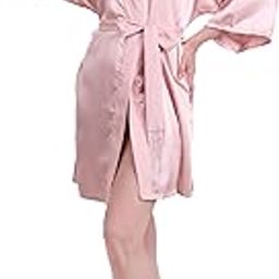 Women Satin Short Robe with Full Sleeves & Tassel Tie-picture-20