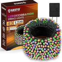 Gesto Multicolor Serial String Led Light with 8 Modes Changing Controller - Waterproof Serial Lights for Decoration Long | for Home,Diwali Decoration, Christmas,Patio Garden(43 Meter | Pack of 1)-31