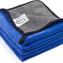 Coralyx Microfiber Cleaning Cloths - Pack of 3, 40x40 cm, 400 GSM, Ultra-Soft & Highly Absorbent, Lint-Free Single-Coral Fabric, Dark Blue – Ideal for Car, Kitchen, Glass & Multi-Surface Cleaning-image-54