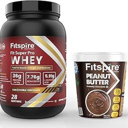 Fitspire Fit Super Pro Whey Protein | 36g Protein Per 100g | Rich in Pre & Probiotics | With Peanut Butter-23g Protein, No Cholesterol & Trans Fat | Double Chocolate- 2lbs, Crunchy Chocolate - 400g-image-13