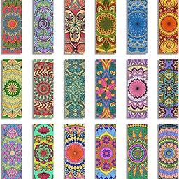 Ambiyaa Set of 18 Handmade Mandala Bookmarks in Indian Colors-20