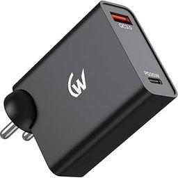 Wireless gold Twincharge 20W Dual Port Mobile Charger, Charger for Smartphone, iPhone, and Other Devices, USB and Type-C Port with QC 3.0 and PD Technology(Black)-16