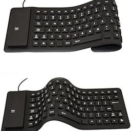 ABSTER Roll-up Silicone Keyboard, 109 Keys Waterproof Portable Flexible Keyboard, Foldable Silent Keyboard with USB 2.0 for PC Notebook Laptop-image-16