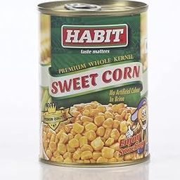 HABIT Whole Sweet Corn Kernels - 400g x Pack of 4 | Sweet & Bright Yellow | Packed in Brine | Perfect for Topping Salads, Pasta, Pizza, Burger, Soups & Stir-Fries-62