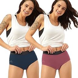 Women's Underwear Antibacterial Micromodal Airsoft | Boxer Briefs | Ultra-Soft Stretchable & Moisture-Wicking Fabric No Chafing, No Itching Sweat Resistant (Pack of 2)-image-25