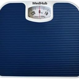 MedHub Mechanical Weighing Scale, Blue Body, Leather Surface, Maximum Capacity 130 Kg-12